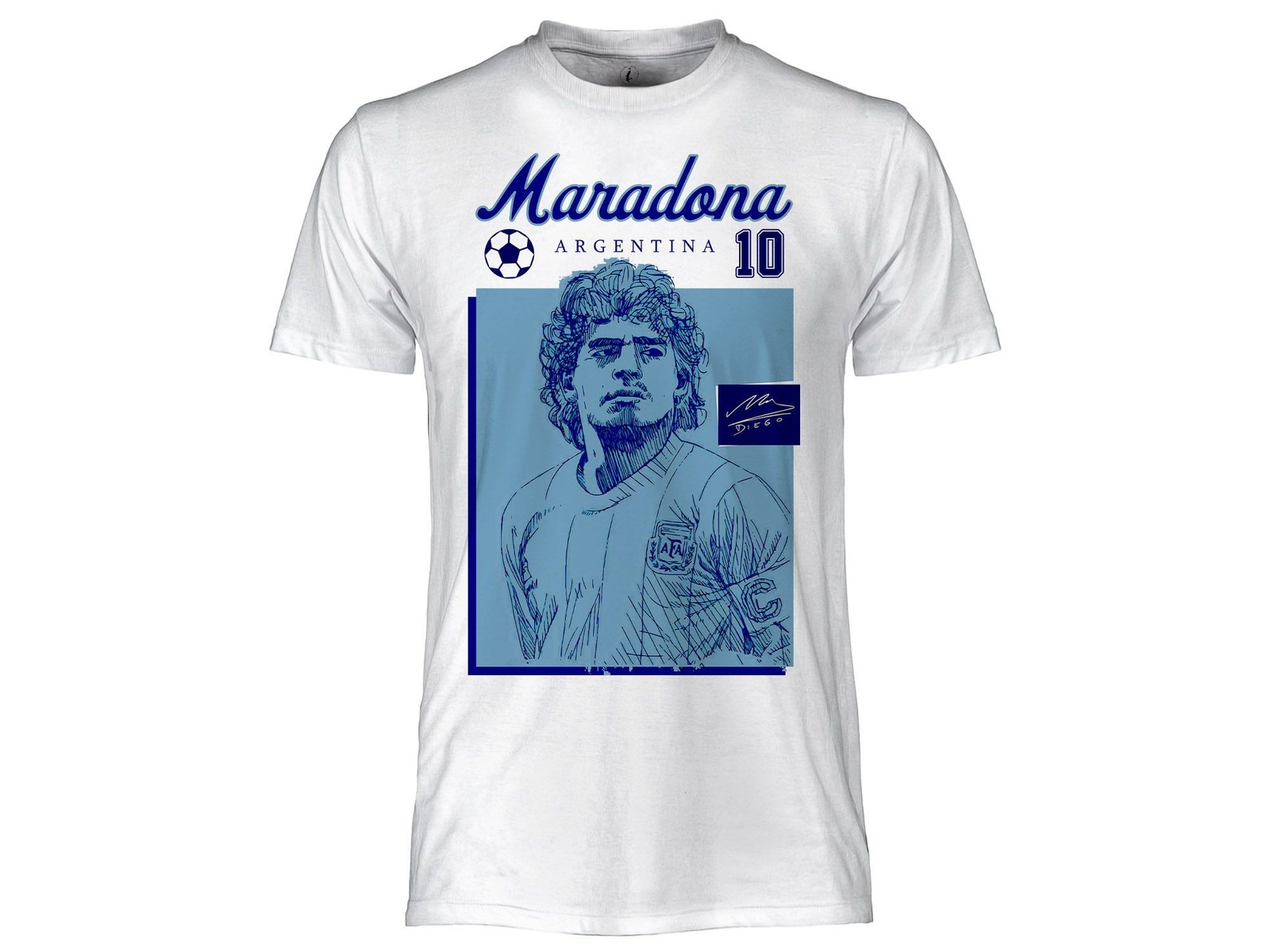 Диего Армандо Марадона в футболке Diego Offiziel