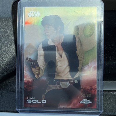 Han Solo 2025 Topps Chrome Star Wars GREEN     /99 Refractor Card #58