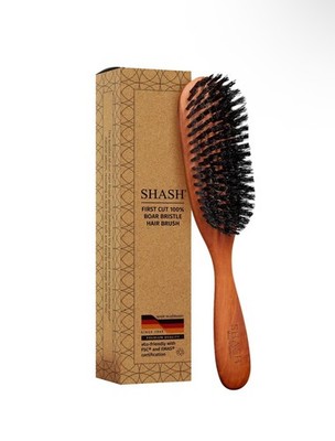 NIB~ Shash Classic First Cut 100% Boar Bristle Hair Brush 1869 Germany
