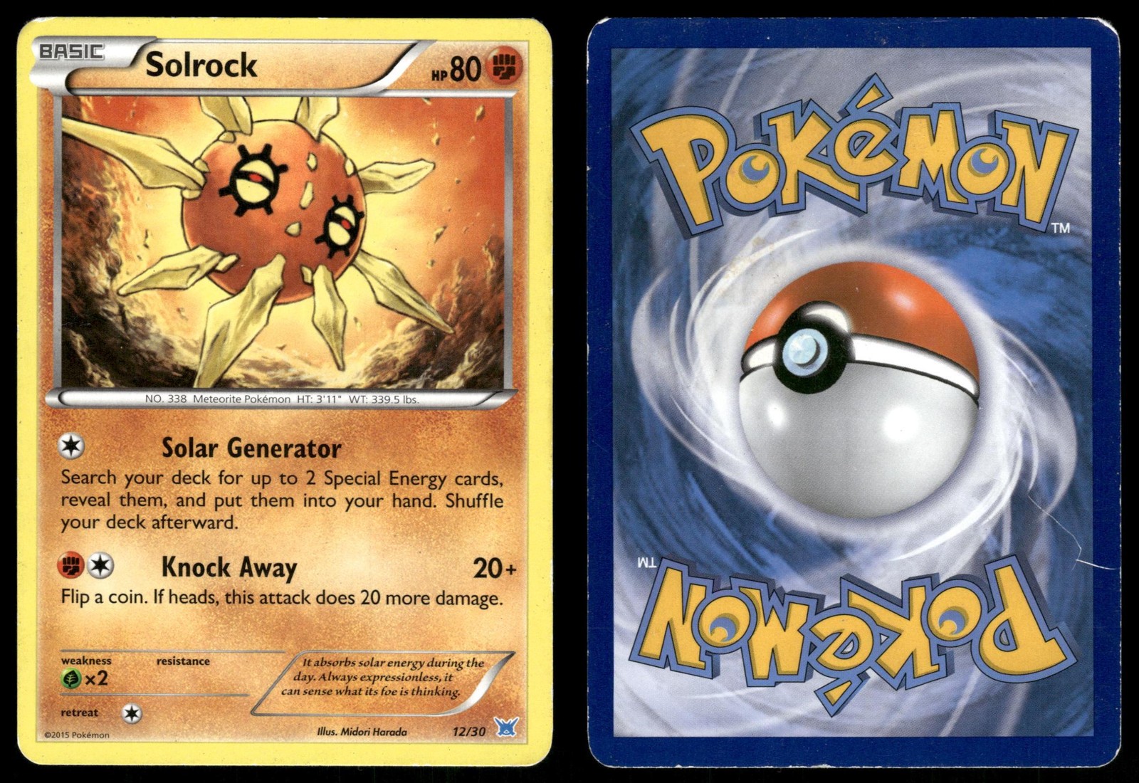 Solrock 12 DAMAGED XY Trainer Kit Latios 30 Pokemon