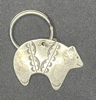 J. Slifka Designs Sterling Silver Bear Keychain Key Ring Charm/Pendant
