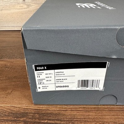 NEW BALANCE MEN\'S 10.5 9060X GREEN BLACK U9060IDG REPLACEMENT BOX INCLUDED New Balance 9060 X Alpine Green Black for Sale  main image 3