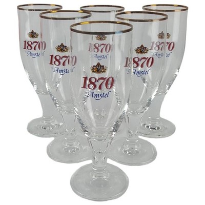 6er Set Amstel 1870 Bierglas Biergläser Biertulpen 0,2 L im Karton 