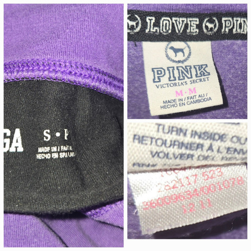 Matching Outfit VS PINK Vintage Foldover Yoga Flare Zip Hoodie Purple S - Picture 3 of 3