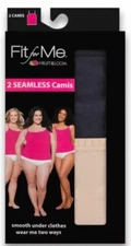 Fit for Me® by Fruit of the Loom® Womens' SEAMLESS Camis 2-Pack "Wear 2 Ways"