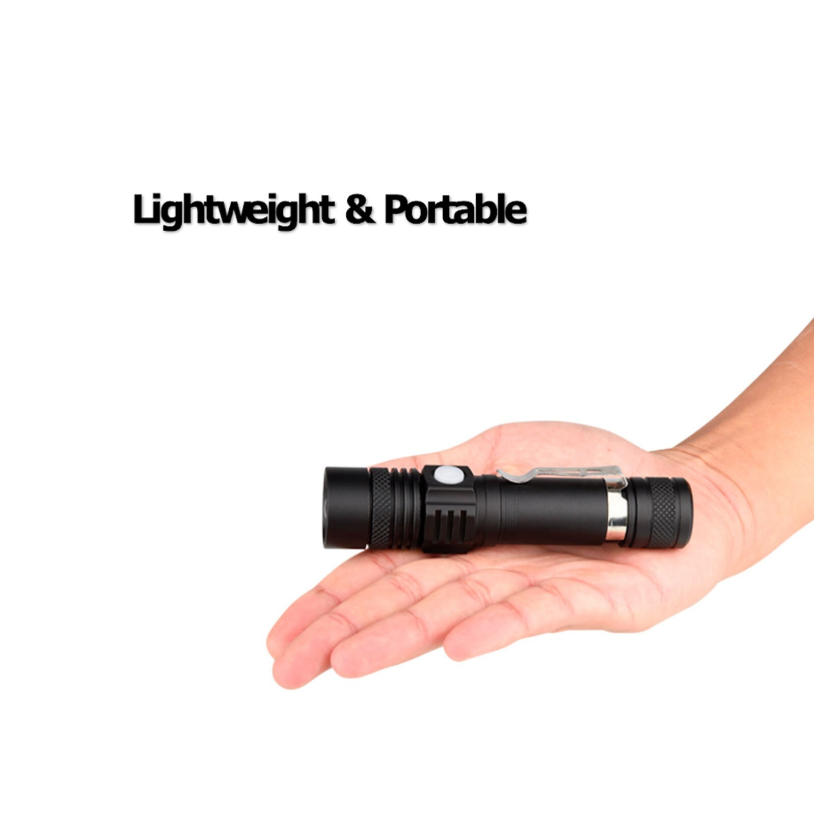 Super Bright LED Tactical Flashlight Zoomable Rechargeable USB Adjustable 3 Mode - Picture 15 of 24