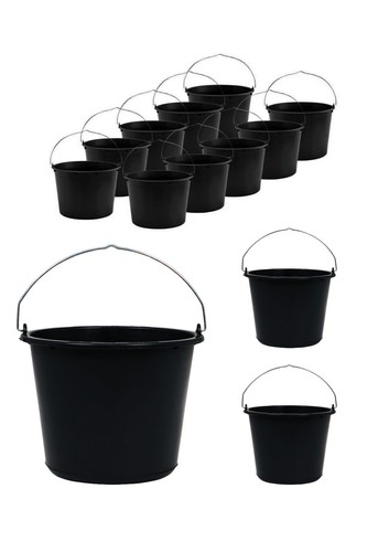5-20 Liter Baueimer Mörteileimer Wassereimer Putzeimer Kübel Eimer Schwarz Set E - Foto 12