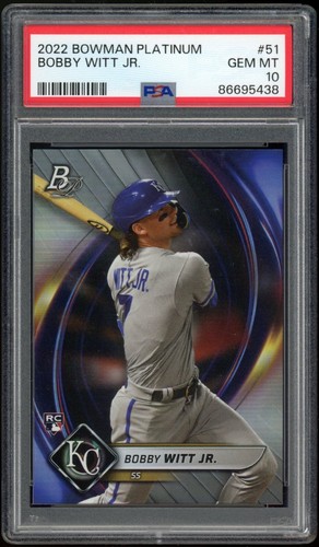 Bowman Platinum #51 2022 Bobby Witt Jr novato PSA 10 - Imagen 1 de 2
