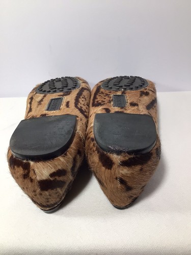 Talbots Brown Animal Print Calf Hair Loafers W/Black Patent Trim 8 W - Picture 6 of 6