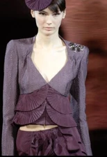 EUC Giorgio Armani F/W 2006 Evening Jacket, Eggplant Silk Wool, size 46, US 10