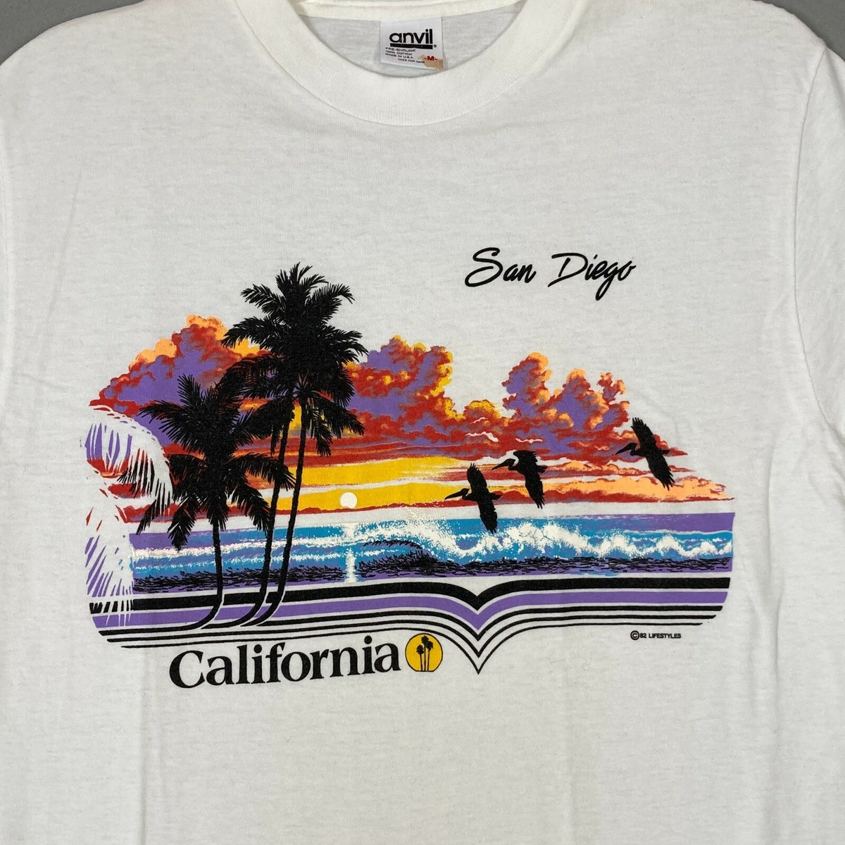 90’S San Diego beach T-SHIRTS Vintage 90s Pacific Beach T-shirt San Diego XXL Athletic