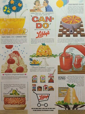 Libby's Can-Do Fruid Juice Corned Beef Recipes Dessert Vintage Print Ad 1963