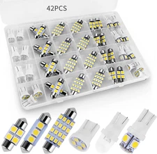 42-Piece Super Bright White LED Car Light Bulb Kit for Trucks and Cars