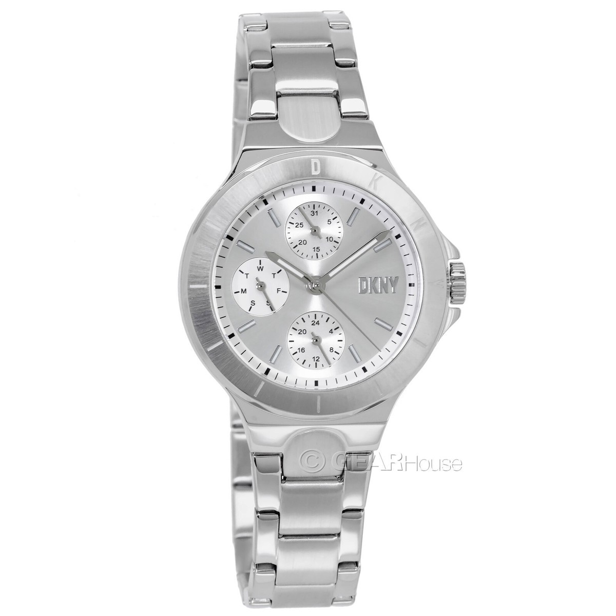 DKNY Chambers Womens Multifunction Watch, Silver Dial Day  display picture 2