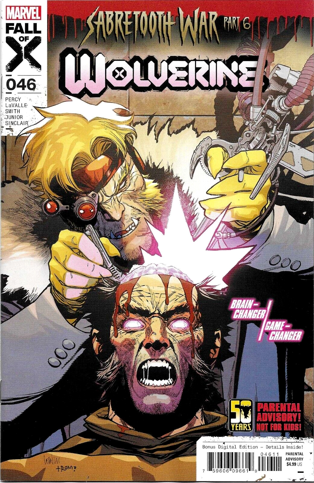 WOLVERINE #46 (VOL 7)  SABRETOOTH WAR  MARVEL  MAY 2024  NM  1ST PRINT