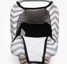 Amazlinen Car Seat Cover Unisex Gray White Chevron Protector Carrying Bag Zip