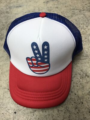 Baseball Cap USA American Flag Adjustable Hat Claire s Women White Red Blue New!