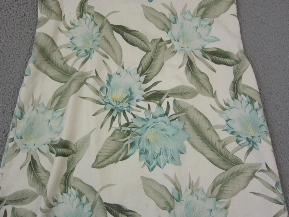 Tommy Bahama Dress Womens Size 12 Creme Blue Green Floral 100% Silk Tunic Ladies - Image 3 of 4