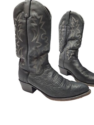 Dan Post Men Black Leather Western Cowboy Boot Size 9 1/2 D
