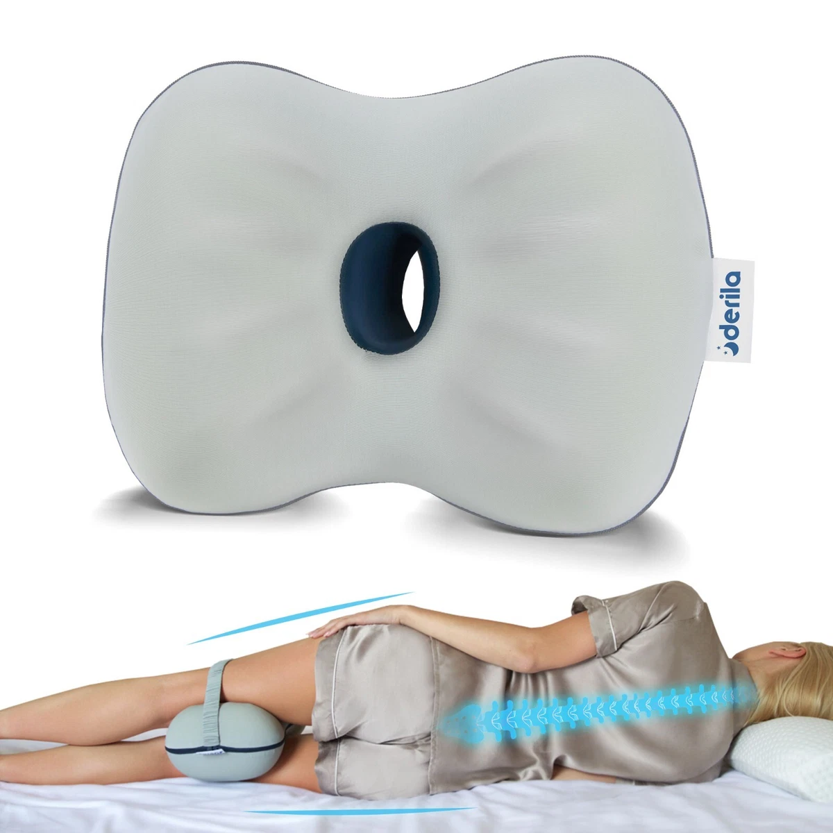 Derila Knee Pillow, Leg pillow for pain relief. Knee cushion for side  sleepers.