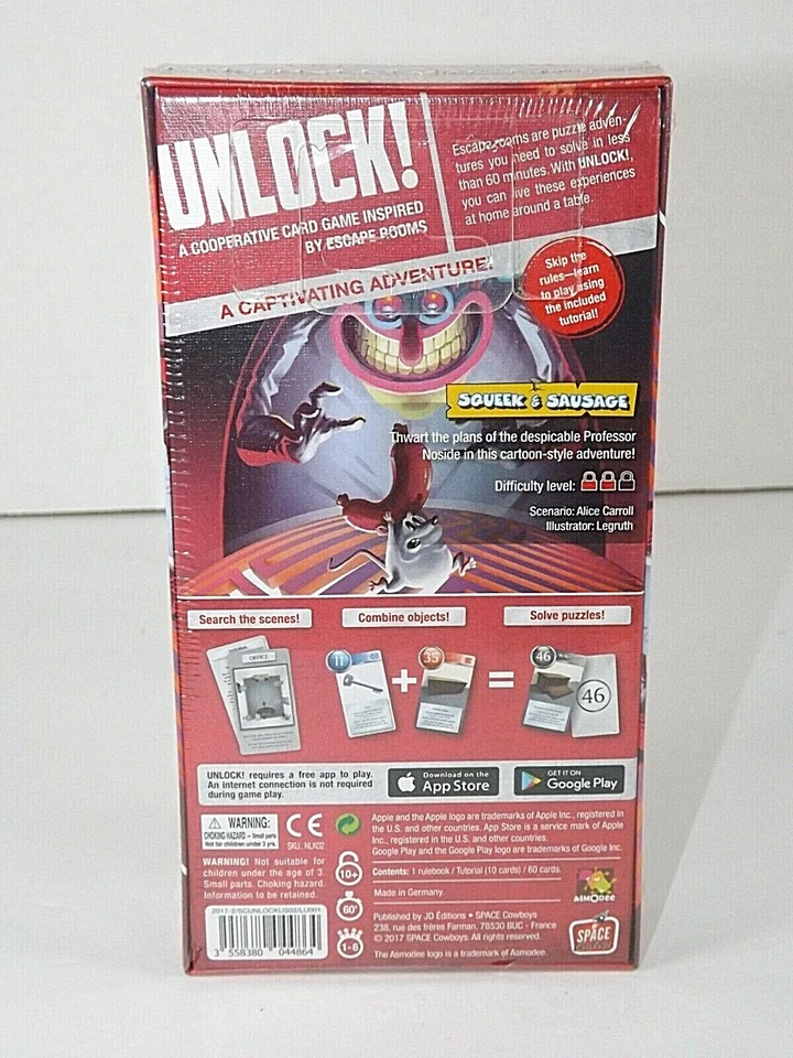 UNLOCK! Squeek & Sausage Card Game Escape Room Strategy Game New Factory Sealed - Image 4 of 4