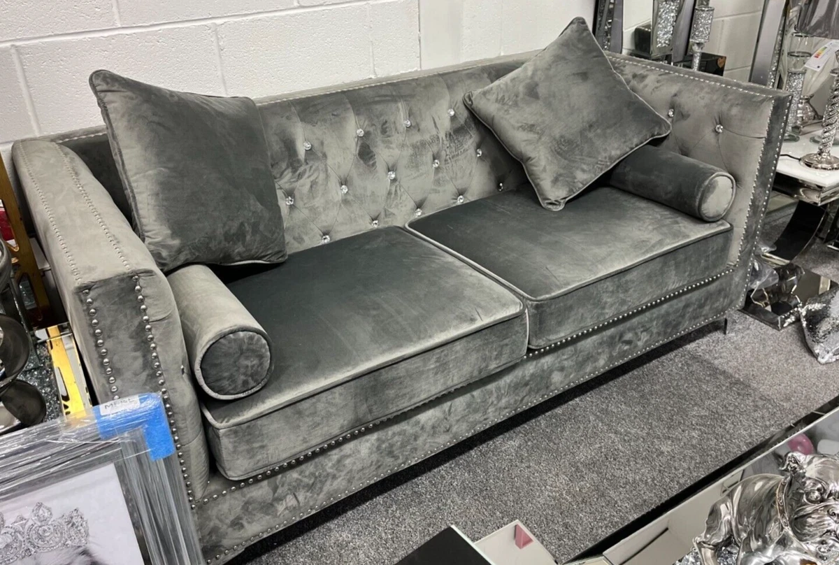 Ex display clearance velvet sofa