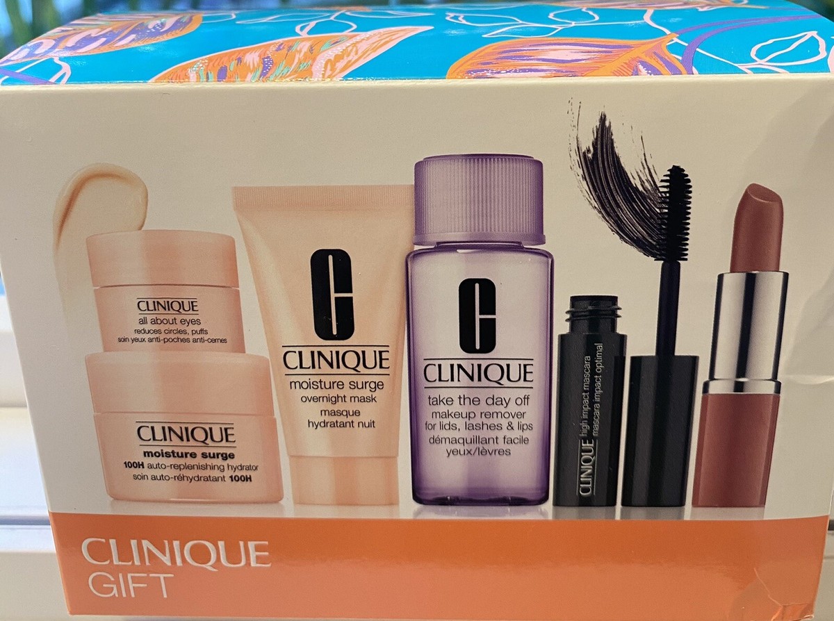 Clinique 6 Pack Skincare/ Makeup Travel Gift Set White