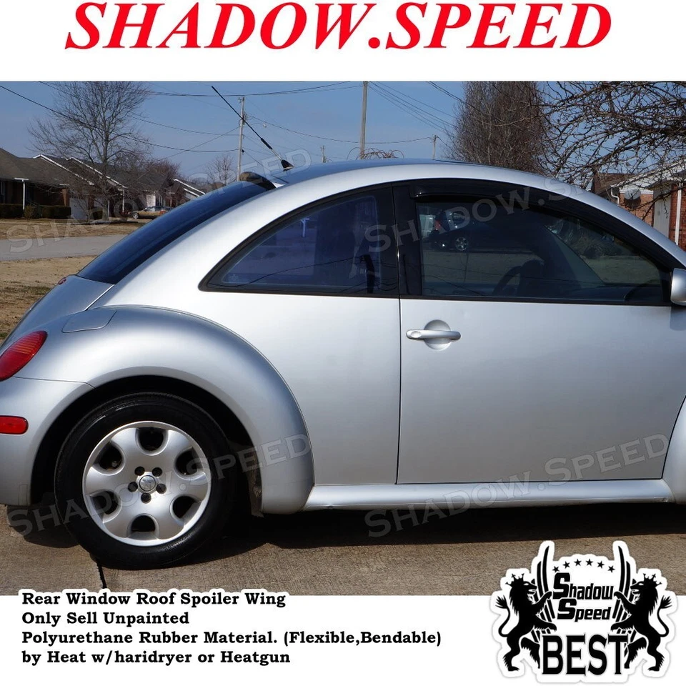 ShSpd 284R Rear Window Roof Spoiler Wing Fits 1997~2010 Volkswagen BEETLE Coupe - Imagem 4 de 4