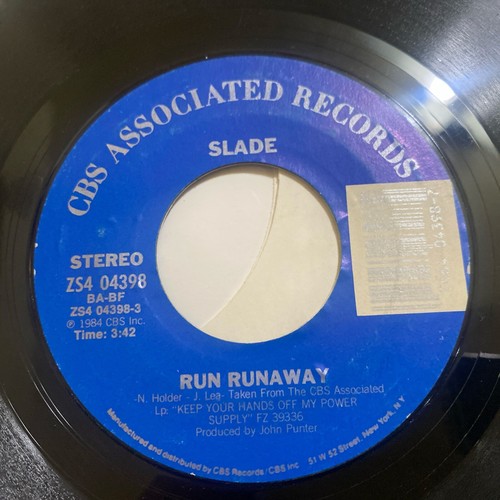 Slade Run Runaway Vinyl 7" 1984 CBS Records ZS4 04398 Pitman Pressing EX - Picture 3 of 5