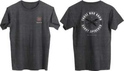 Spyderco T-Shirt Large Those Who Know Screen-Printed Art Cotton Heather Gray