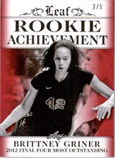 BRITTNEY GRINER 2013 Leaf Rookie Achievement RED Edition Rookie #/5 Phoenix wnba