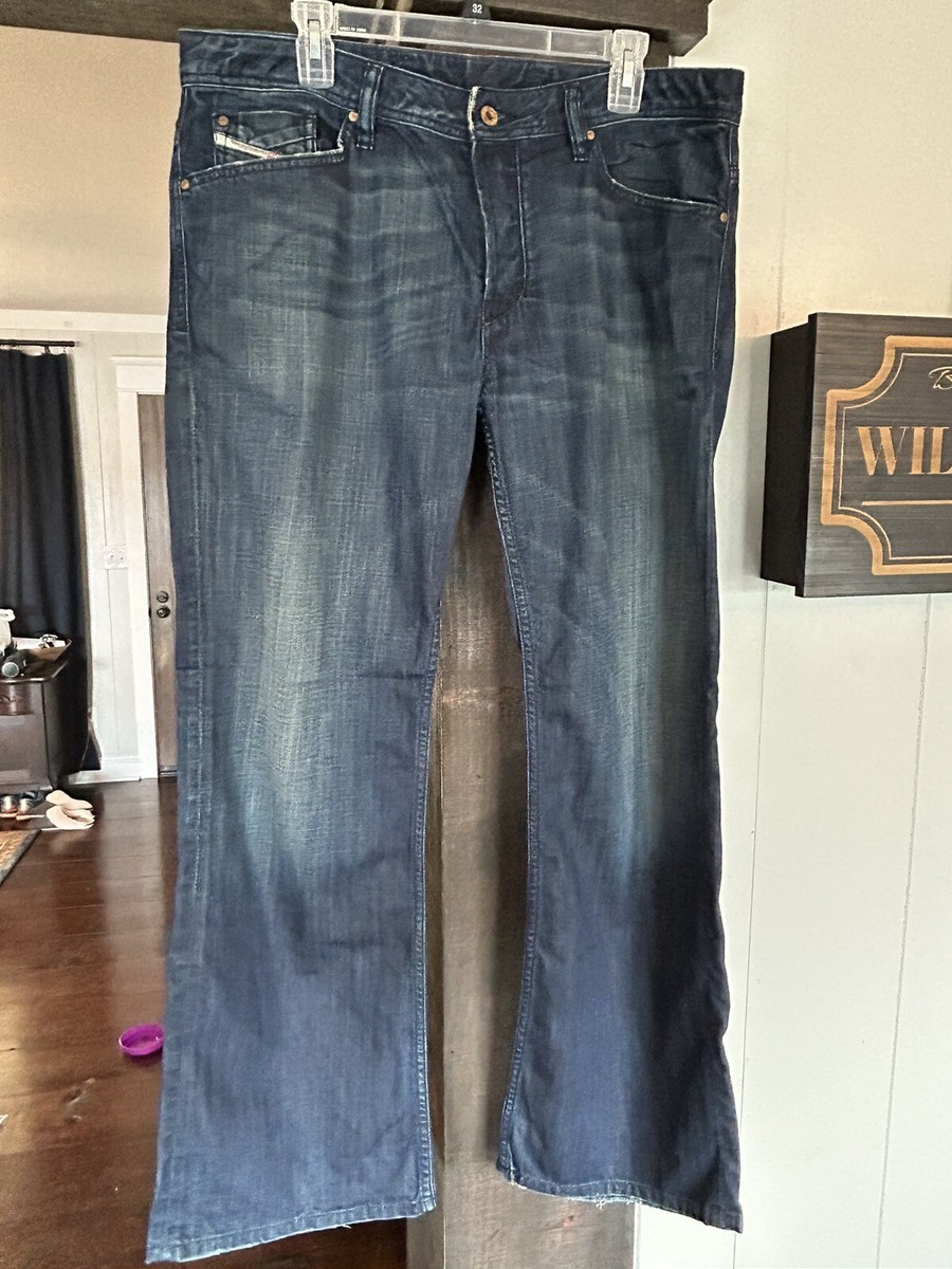 Diesel Zaghor Italy Dark Wash authentic distressed bootcut jeans 