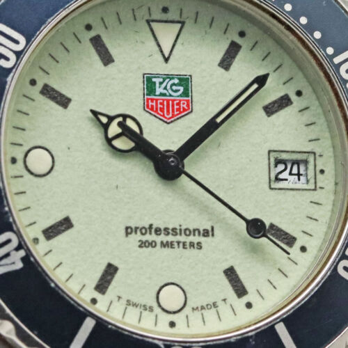 Wristwatch USED TAG HEUER NIGHT DIVERS 1500 PROFESSIONAL Quartz Black Silver - Picture 12 of 12