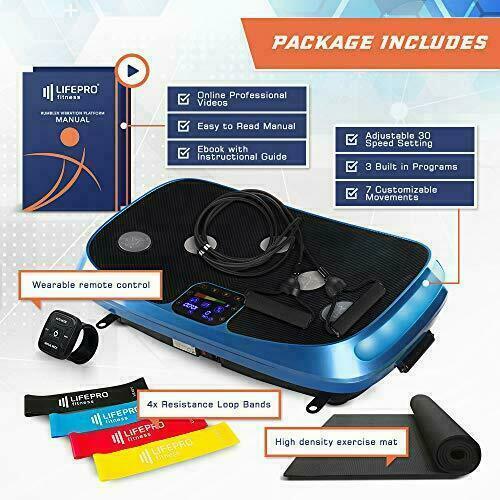 Plaque Vibrante LifePro Rumblex Plus 4D Triple Moteur Oscillant Bleue