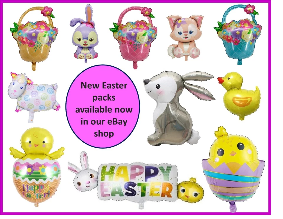 2pcs Chick in Easter Egg Foil Balloon Decoration party egg hunt - Image 3 of 4