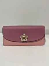 COACH F78068 Slim Envelope Wallet Rose Flower Pink Color Turn luck closure
