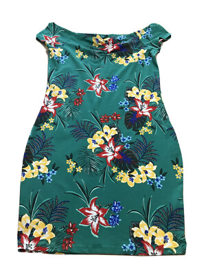 New Look Women's Floral Square Neck Dress Green Size US:12 | eBay