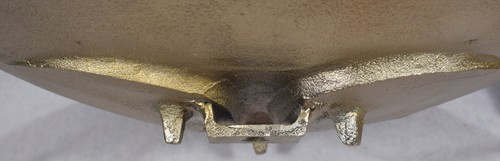 Large Metal Mid-Century Modern? Art Deco? Face Mask Wall Hanging or Bowl, 15" - Picture 4 of 4