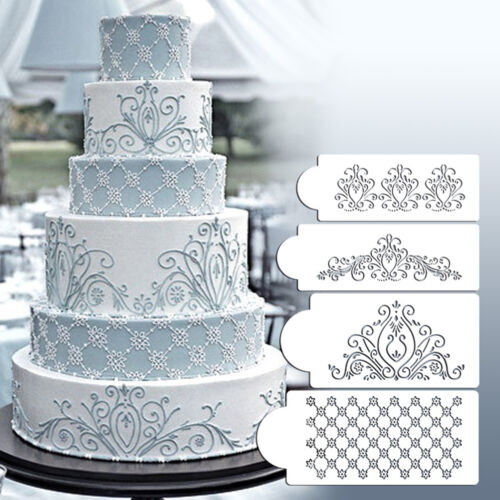 Princess Lace Cake Stencil Set Wedding Cake Cookie Border Stencils Decoration WB - Picture 1 of 7