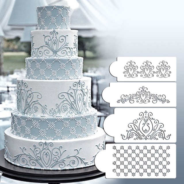 Princess Lace Cake Stencil Wedding Cake Cookie Border Stencils