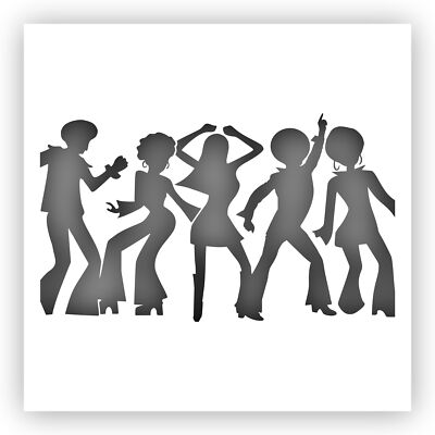 Disco 70s Dance Party Stencil - Choose a Size - Laser-Cut Reusable Plastic