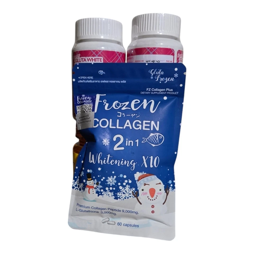 3 Bottle Supreme Gluta White 1500000Mg Softgel 30pc, Frozen Collagen 1 Pack - Image 2 of 3