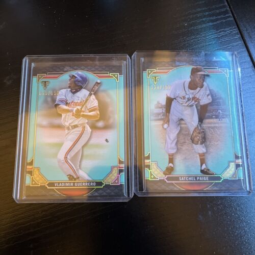 2022 Topps Triple Threads (2 Card Lot) Satchel Paige, Vladimir Guerrero /150