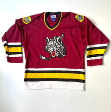 Vintage Chicago Wolves Hockey Jersey Size Large Starter IHL 90s Minor League