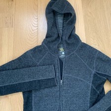 Mountain hardwear Full Zip Women  s S Gray Hoodie Wool Blend Sweatshirt Jacket