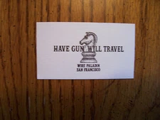 Classic western shows  Paladin " Have Gun Will Travel" Card Lone Ranger