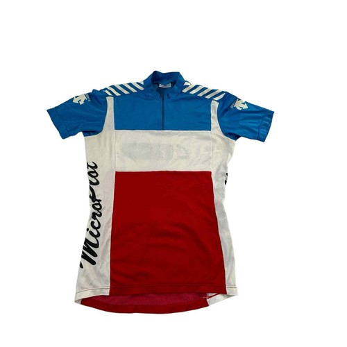 Vintage Descente Team MicroPlot Red White Blue Japan Medium Cycling Jersey VTG - Picture 2 of 7