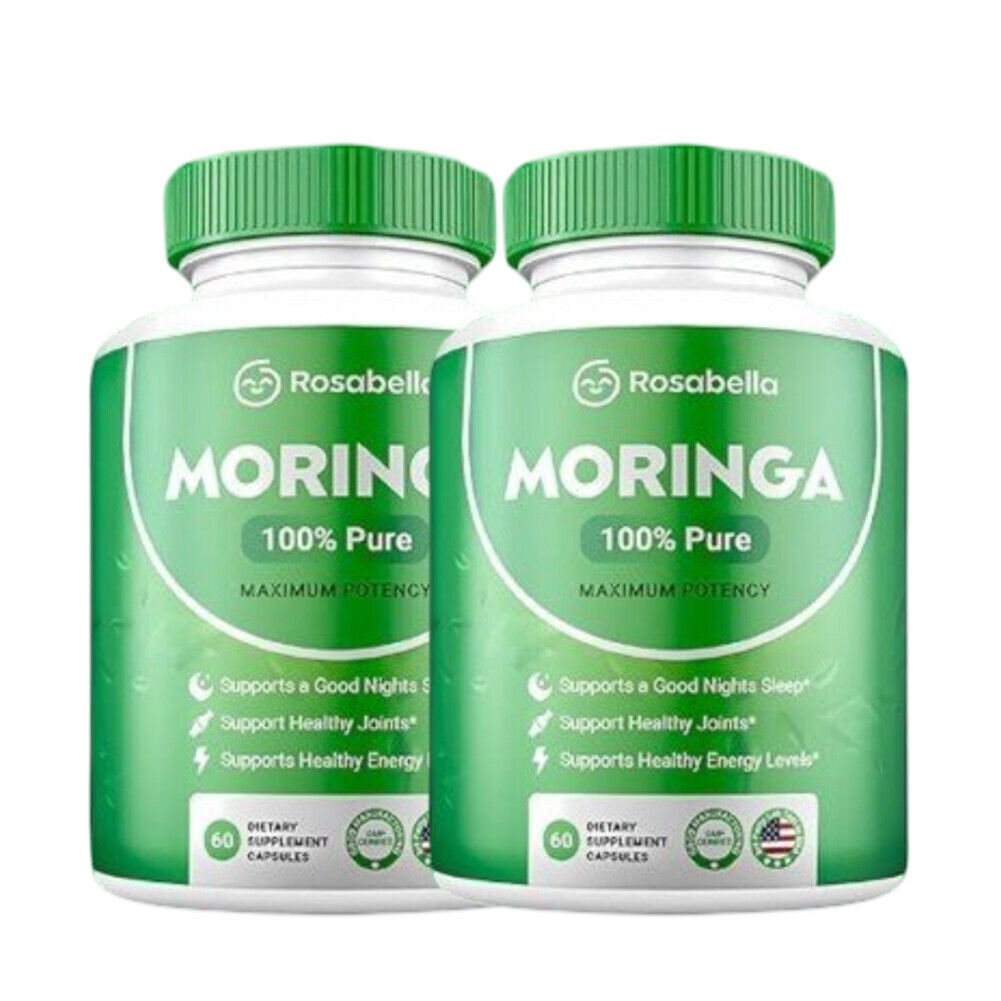 Pack de 2 cápsulas Rosabella Moringa para apoyo inmunológico y salud intestinal (120 cápsulas)