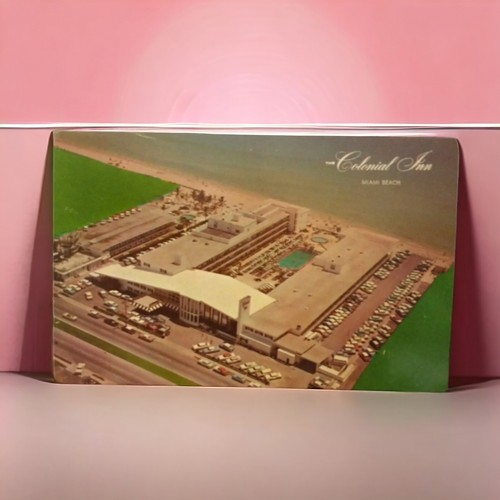 Vintage Miami Beach Postcard Aerial View 1970s Florida Colonial Inn Unposted - Picture 15 of 17