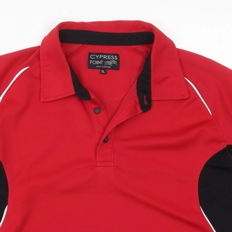 Cypress Point Mens Red Polyester Blend Polo Size XL Collared Pullover - Image 4 of 4